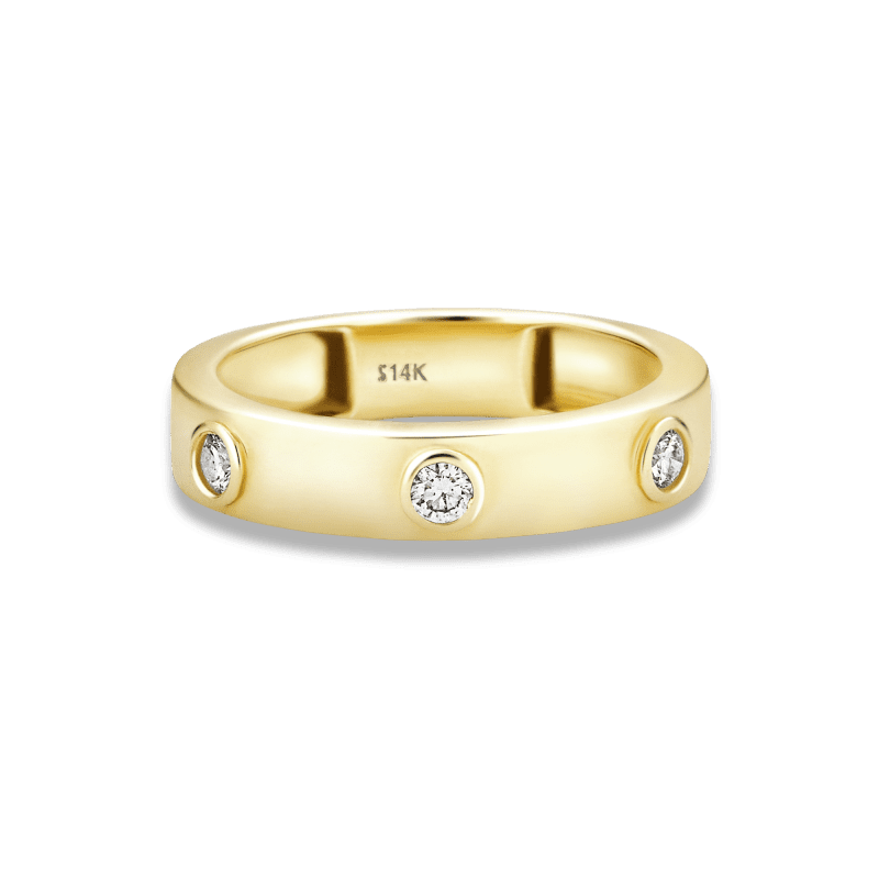 Stone and Strand 14K Yellow Gold Together Forever Diamond Trio Band Front Image