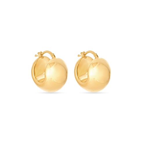 Stone and Strand 14K Yellow Gold Ultra Puff Gold Huggies Side Image