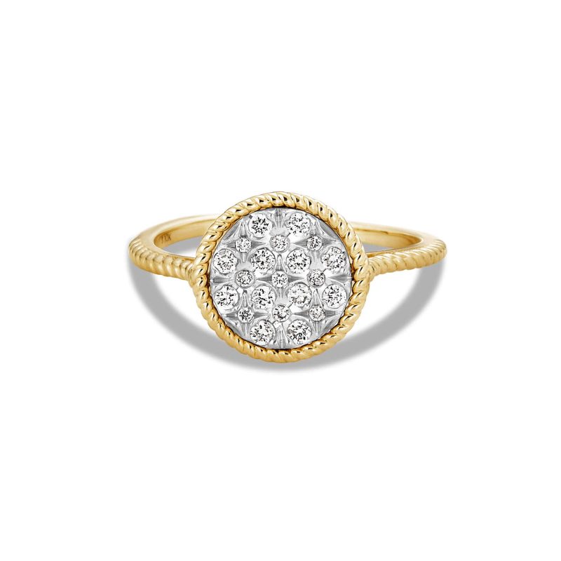 Stone and Strand 10K Yellow Gold Uncorked Pave Cocktail Ring Front Image