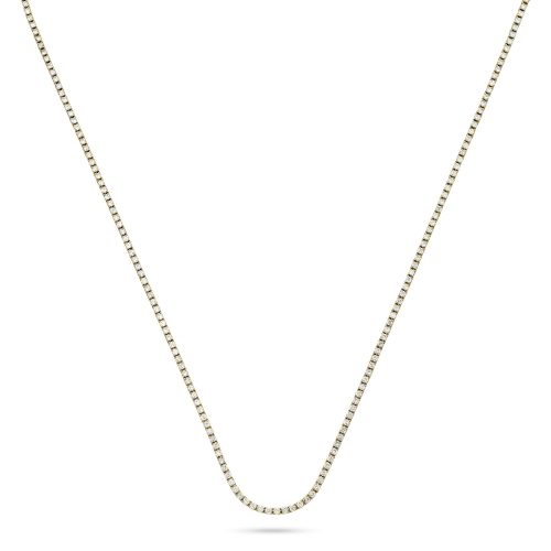 UNFLIPPABLE TENNIS NECKLACE IN YELLOW GOLD FRONT 2