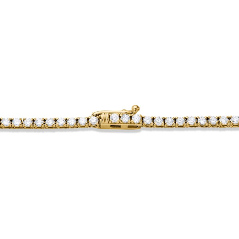 UNFLIPPABLE TENNIS NECKLACE IN YELLOW GOLD FRONT 3