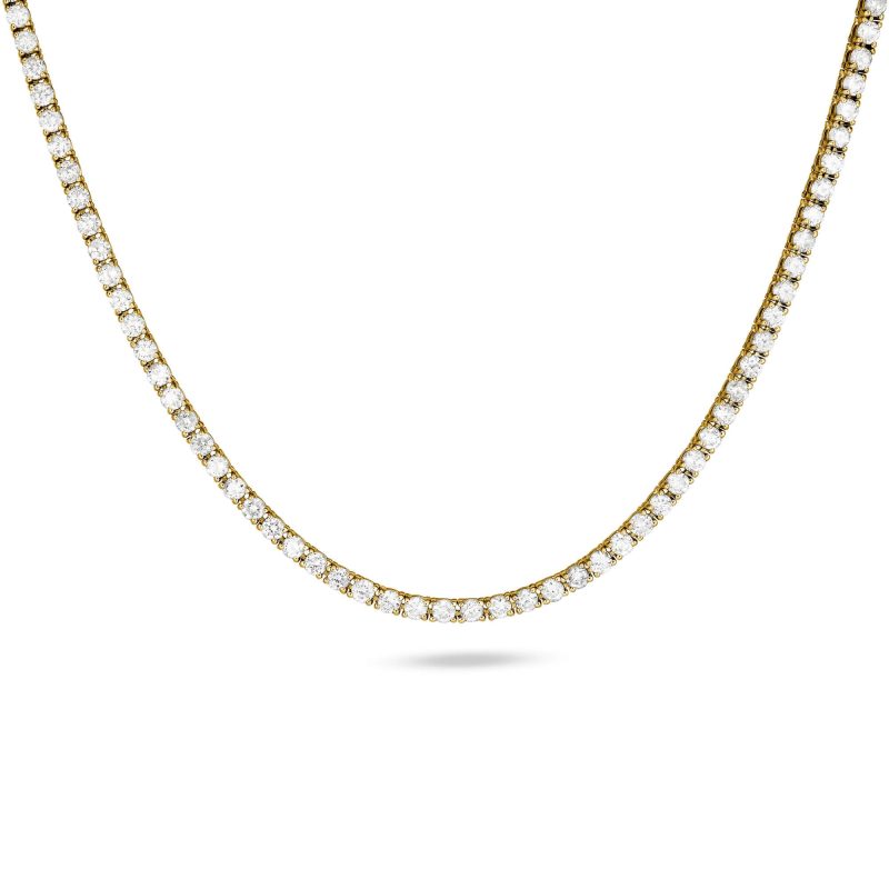 UNFLIPPABLE TENNIS NECKLACE IN YELLOW GOLD FRONT