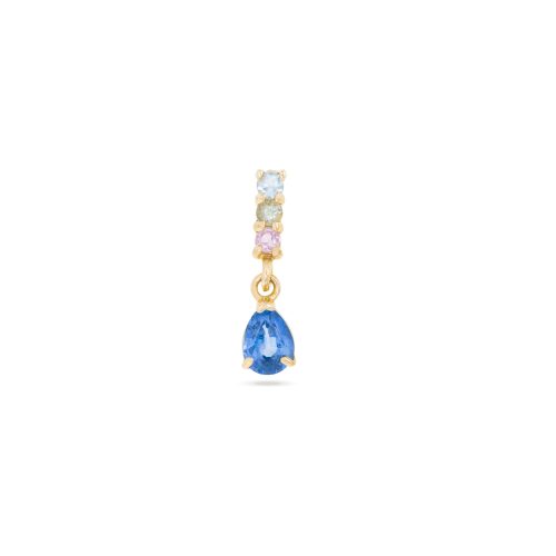 Stone and Strand 10K Yellow Gold Tiny Unicorn Gradient Gemstone Drop Earrings Front Single Image