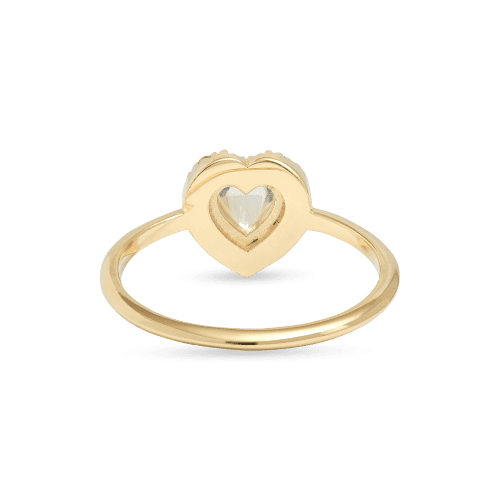 UNICORN RAINBOW MOONSTONE HEART RING REAR