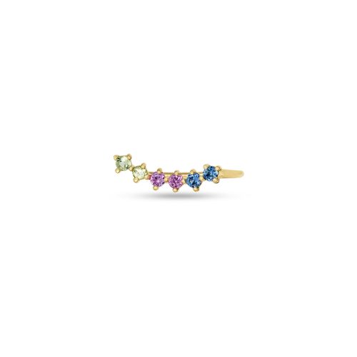 Stone and Strand 10K Yellow Gold Unicorn Trail Climbers with Gemstones Front Right Single Image