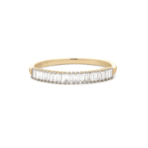 Stone and Strand 10K Yellow Gold Up And Down Baguette Diamond Line Band Front Image