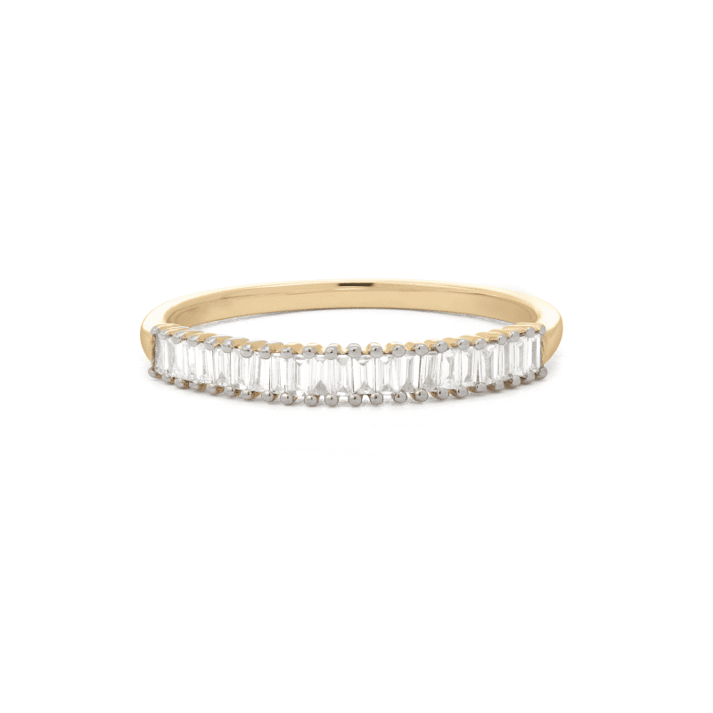 Stone and Strand 10K Yellow Gold Up And Down Baguette Diamond Line Band Front Image