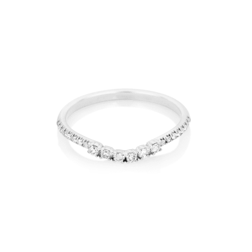 White Gold Bold Diamond Pave Curve Band