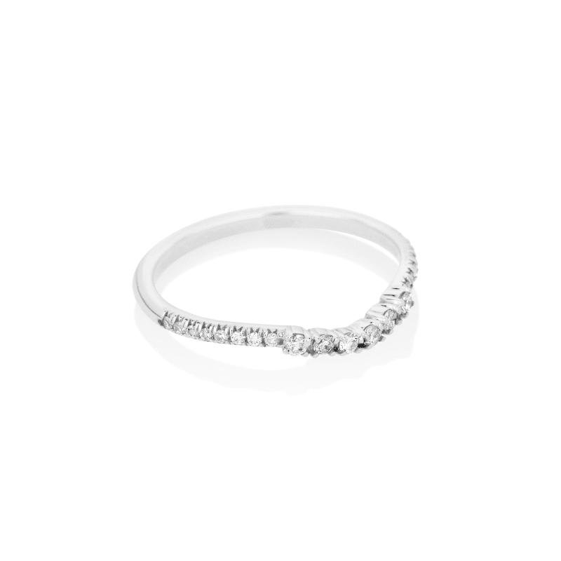 WHITE GOLD BOLD DIAMOND PAVE CURVE BAND SIDE