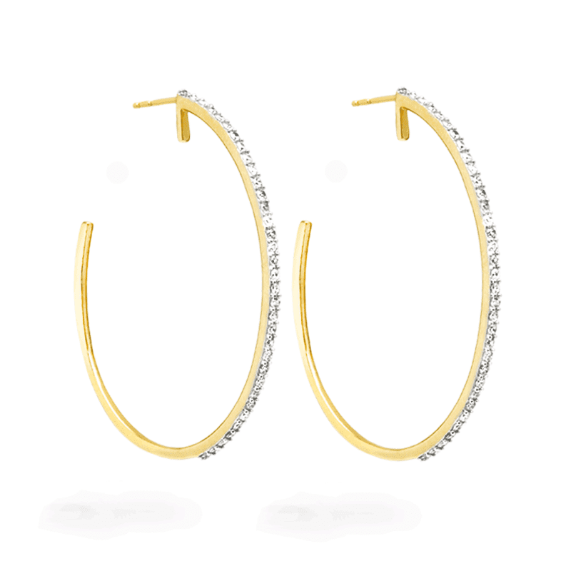 XL PAVE OVAL HOOPS FRONT