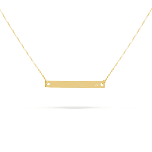 Medium Horizontal Bar Necklace with Diamond