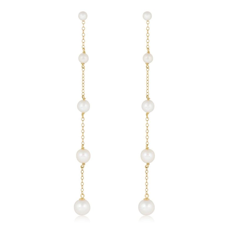 Stone and Strand 14K Yellow Gold Pearl Bonbon Earrings Front Image