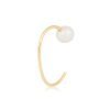 Stone and Strand 14K Yellow Gold Pearl Open Huggie Rear Image