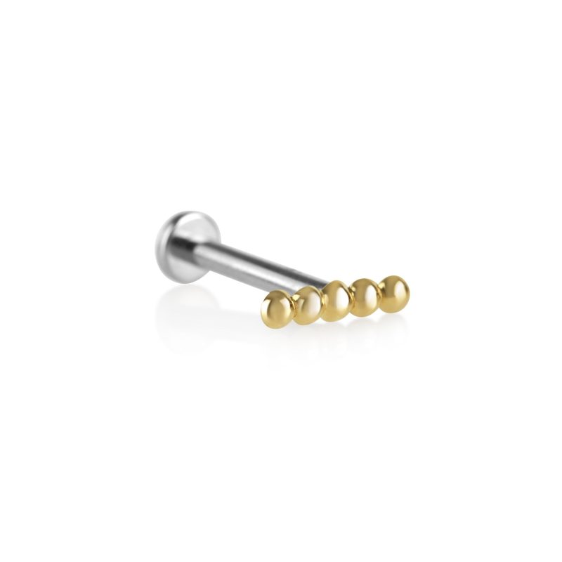 five dome strip threaded stud earring side