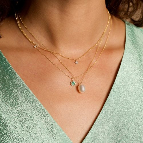 floating emerald pendant necklace