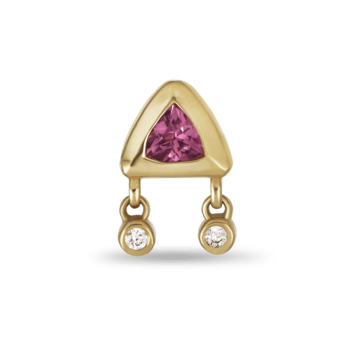 Tickled Pink Diamond Push Pin Stud