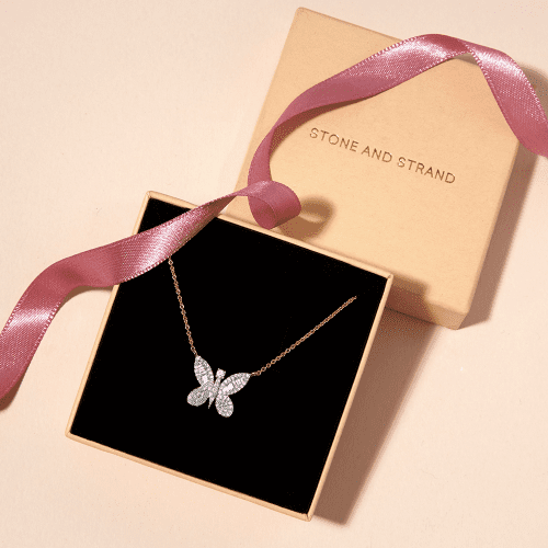 jumbo butterfly necklace in box