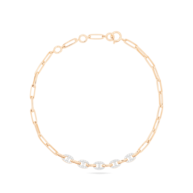 Stone and Strand 10K Yellow Gold Fine Diamond Maritime Bracelet Front Image