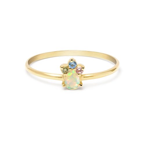 Pear Opal Unicorn Crown Ring