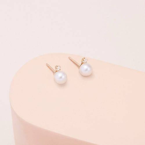 pearl and diamond studs