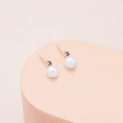 pearl and sapphire studs