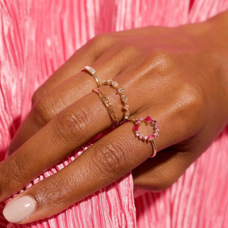 pink power open circle ring