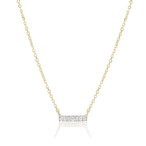 queue tiny pave diamond bar necklace