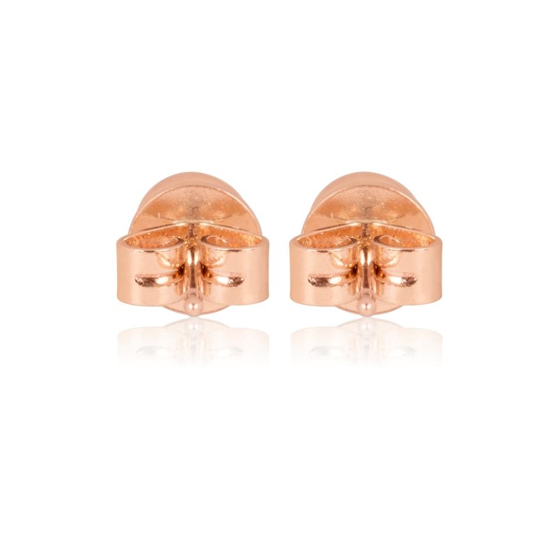 rose gold pave diamond round disc earrings back