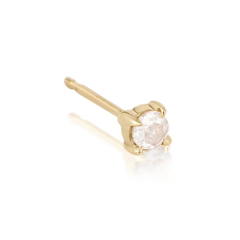 s s diamonds rosecut diamond prong stud side