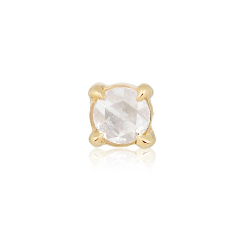 Stone and Strand 14K Yellow Gold Rosecut Diamond Stud Front Image