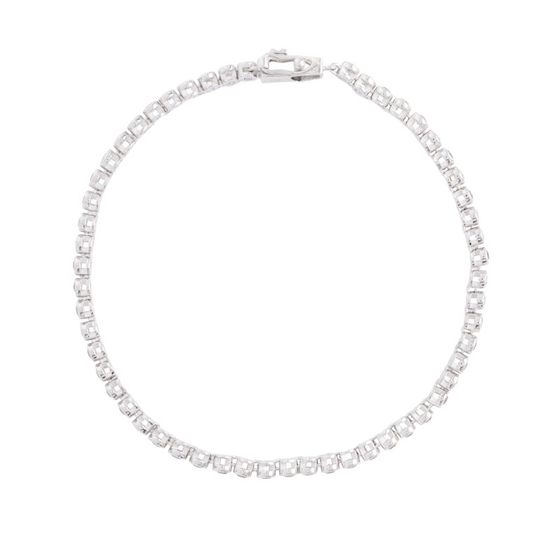 silver sparkle topaz tennis bracelet full