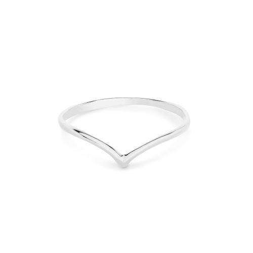 White Gold V Ring