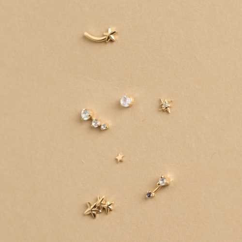 xyz gold shooting star stud insta